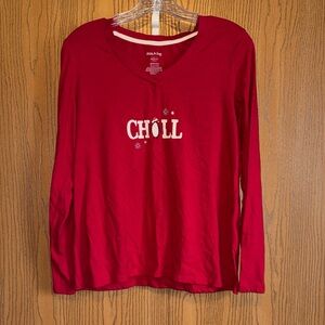 White Stag Festive Red Long Sleeve Tee